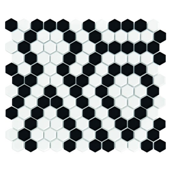 Mini Hexagon B&W Lace Premium matt