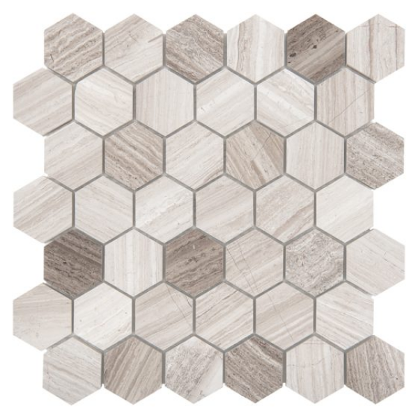 Woodstone Grey Hexagon 48