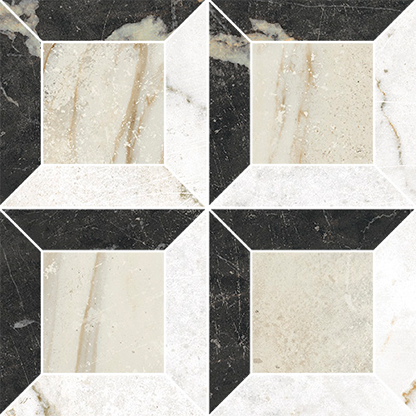 Antique – Quadri 4 modulo Bianco Navona/Nero/Oro Venezia