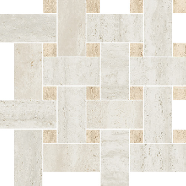 Il Travertino – Basket Weave White/Almond