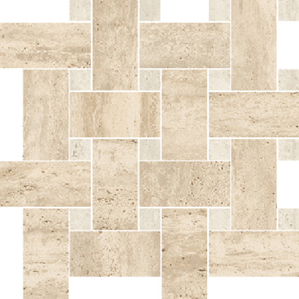 Il Travertino – Basket Weave Almond/Ivory