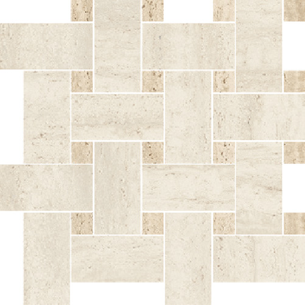 Il Travertino – Basket Weave Ivory/Almond